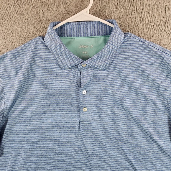 johnnie-O Other - Johnnie-O Mens XXL Blue Striped Performance Polo New Seabury Cape Cod Golf Shirt